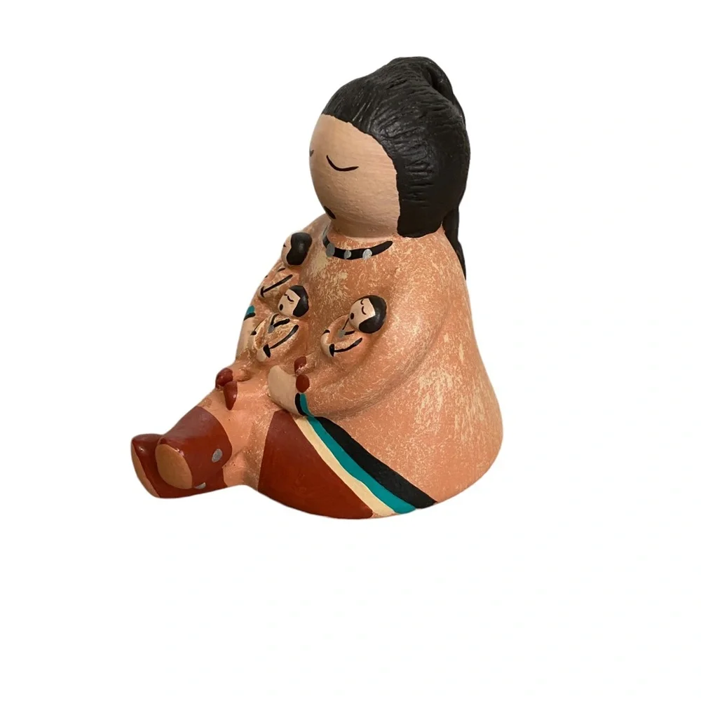 Hand-Painted Storyteller and 3 Children Whitefeather Studios Arizona